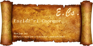 Eszlári Csongor névjegykártya