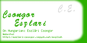csongor eszlari business card